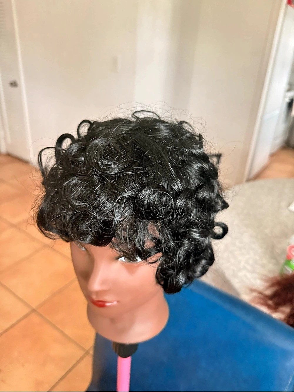 Curly Black Wig Like New